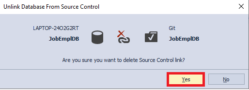 Confirm unlinking the database
